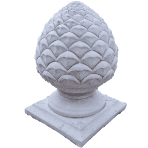 Sierlijke Betonnen Dennenappel Finial Breed - 43 cm