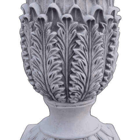 Elegante beton ananas finial met bladuitstraling