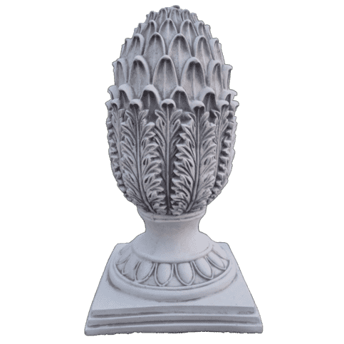 Elegante beton ananas finial met bladuitstraling 48 cm