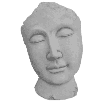 Betonnen gezicht beeld groot 101 cm
