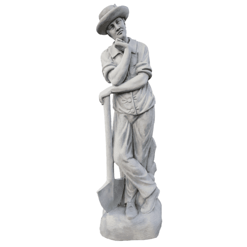 Dromerige tuinman met schop 140 cm