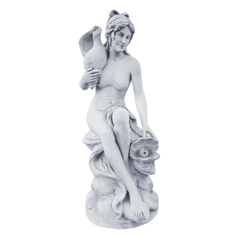 Betonnen tuinbeeld Elegante Vrouw met Schelpen 125 cm