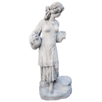 Vrouw met waterkruiken classic tuinbeeld 140 cm wit beton Vrouw met waterkruiken classic tuinbeeld 140 cm wit beton