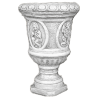Decoratieve betonnen bloempot met cherubijn figuur 63 cm