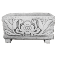 Decoratieve betonnen plantenbak met bloemenmotief 30 cm