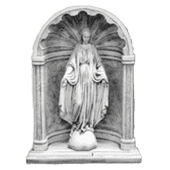 Maria beeld in sierlijke nis