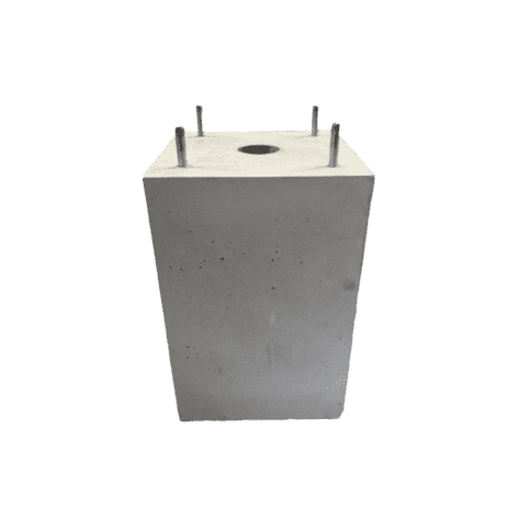 Betonpoer 23x23 en 35 cm hoog grijs M10 voor laadpaal poer