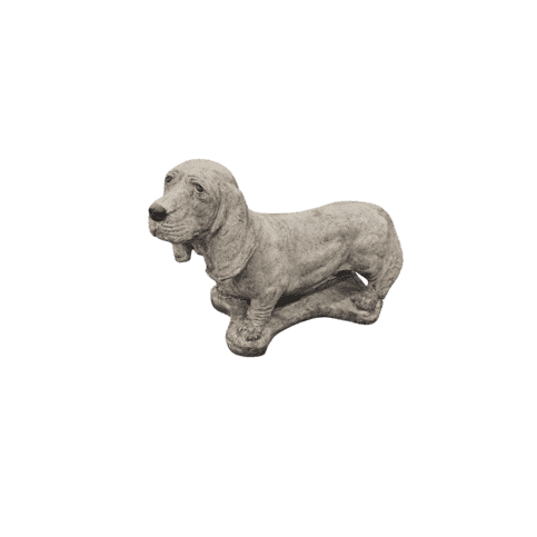 Basset hondenbeeld van beton H36 cm
