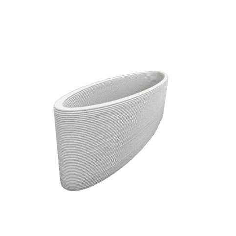 Betonnen 3D print bloembak ovaal 237x60xH50 cm