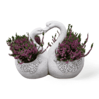 Romantische zwanen bloempot van beton 39 cm hoog