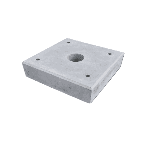 Funderingsblokken 60x60x15 cm hoog 4x M16 + gat