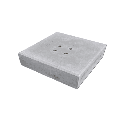 Funderingsblokken 100x100x15 cm hoog 4x M16