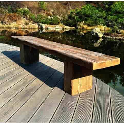Stonewood bank 200 cm - Beton met houtlook