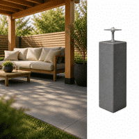 Betonpoer 15x15 en 60 cm hoog antraciet