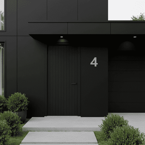 RVS huisnummer 4 (plak)