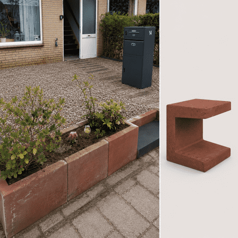 U elementen beton 50cm roestbruin