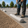 Varkensrug beton ROND grijs met montage gaten