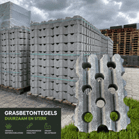 Grasbetontegels 40x60x10 cm – Golvend Grasbetontegels 40x60x10 cm – Golvend