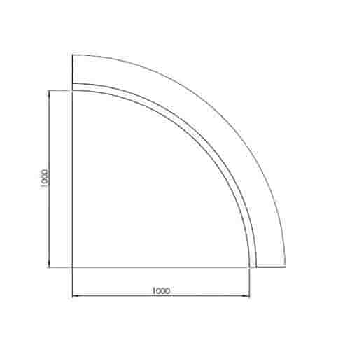 Cortenstaal keerwand binnenbocht 30 cm hoog