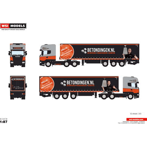 WSI Betondingen Scania combi klein 1:87