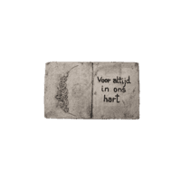 Betonnen decoratieboek met tekst H4 cm