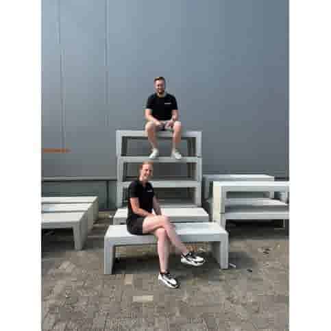 Tuinbank beton 150 cm wit/grijs