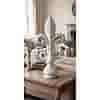 Elegant Franse lelie ornament wit beton 48 cm