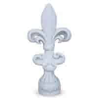 Elegant Franse lelie ornament wit beton 48 cm
