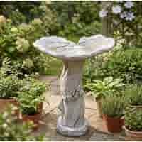 Betonnen vogelbad met boomstam 59 cm