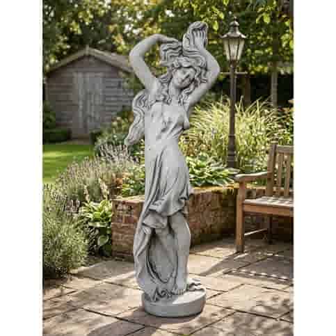 Betonnen tuinbeeld Dansende Vrouw met lang haar 156 cm