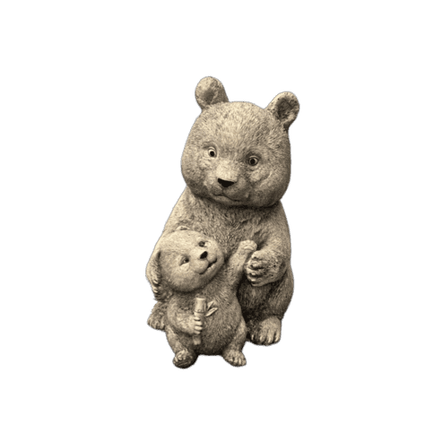 Betonnen tuinbeeld Panda met welp H24 cm
