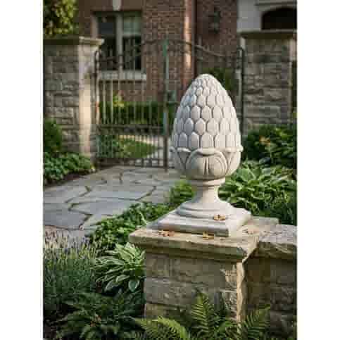 Decoratieve Dennenappel Finial van Beton 54 cm