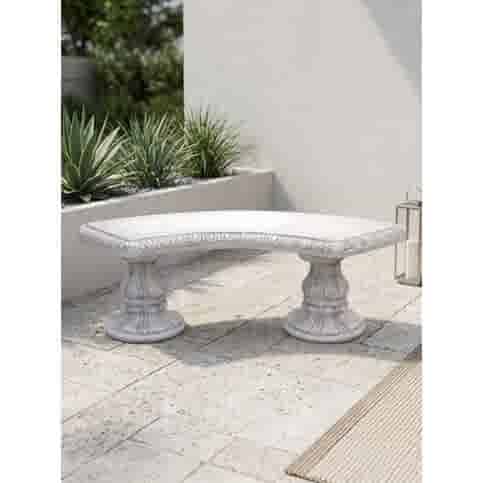 Sierlijke ronde betonnen tuinbank 135 cm
