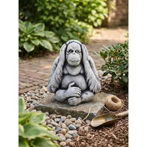 Betonnen orang-oetan beeld horen 22 cm