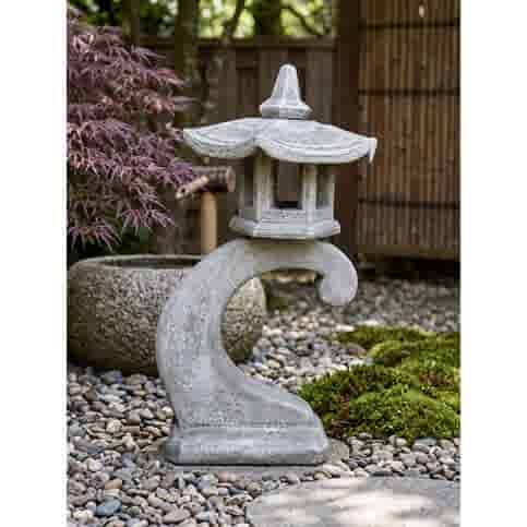 Japanse tuinlamp op gebogen paal 114 cm