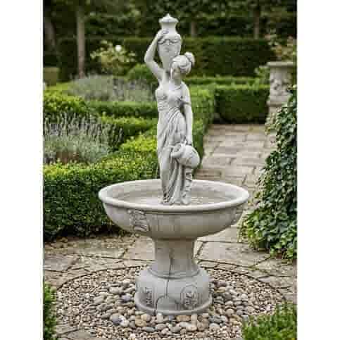 Luxe betonnen fontein Vrouw met waterkruiken 175 cm