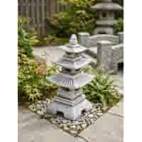Japanse tuinlamp met drie verdiepingen ruw 46 cm