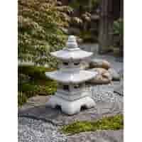 Japanse tuinlamp met drie verdiepingen glad 40 cm