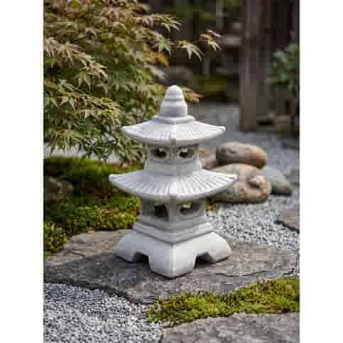 Japanse tuinlamp met drie verdiepingen glad 40 cm