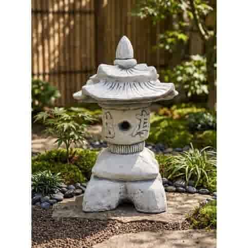 Japanse tuinlamp met tekens 45 cm