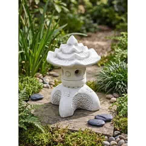 Betonnen Lotus bloem tuinlamp 40 cm