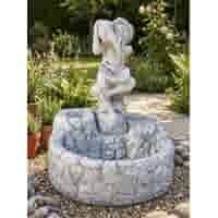 Tuinornament fontein met cherubijn - 100 cm hoog
