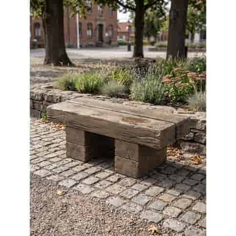 Stonewood blokbank 125 cm - Betonnen tuinbank met houtlook