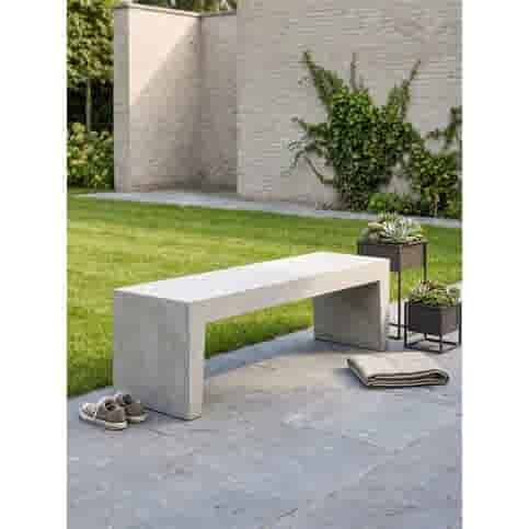 Tuinbank beton 150 cm wit/grijs