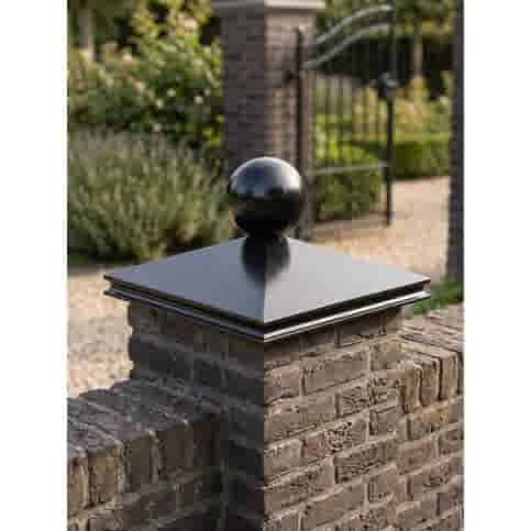 Paalmutsen met sierrand 50x40 cm met een bol van 14 cm