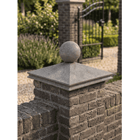 Paalmutsen met sierrand 50x40 cm met een bol van 14 cm