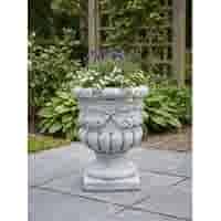 Klassieke betonnen bloempot met sierlijk bloemmotief 43x43 cm