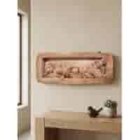 Wandbord vogel terra H14 cm