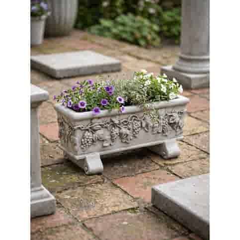 Decoratieve betonnen plantenbak met druivenmotief 20 cm