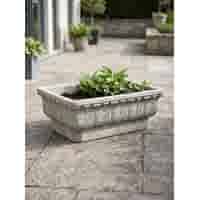 Luxe betonnen plantenbak met sierlijke bladmotieven 37 cm